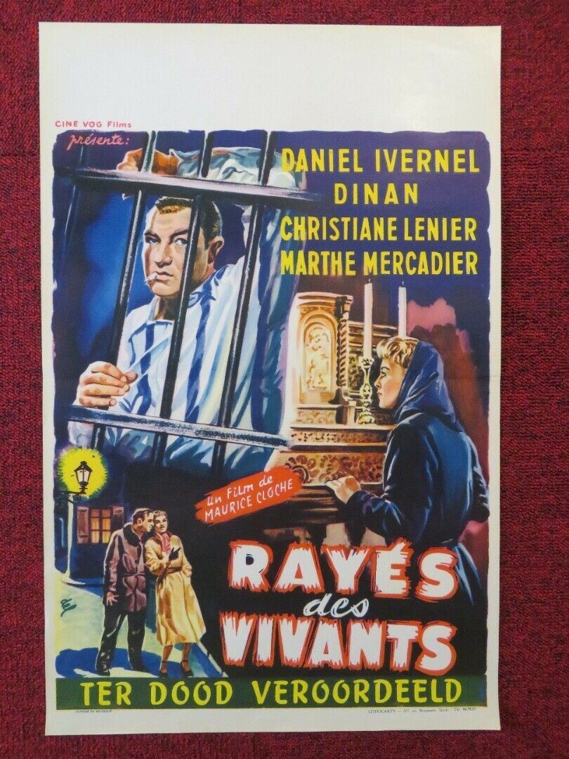 RAYES DES VIVANTS BELGIUM (21.5"x14") POSTER DANIEL IVERNEL ALBERT DINAN 1952 Movie posters