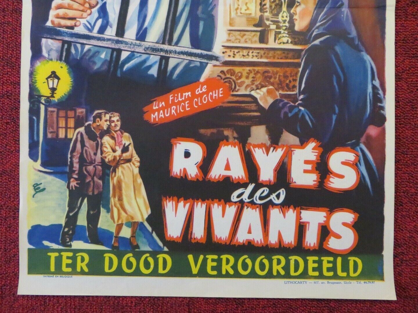 RAYES DES VIVANTS BELGIUM (21.5"x14") POSTER DANIEL IVERNEL ALBERT DINAN 1952 Movie posters