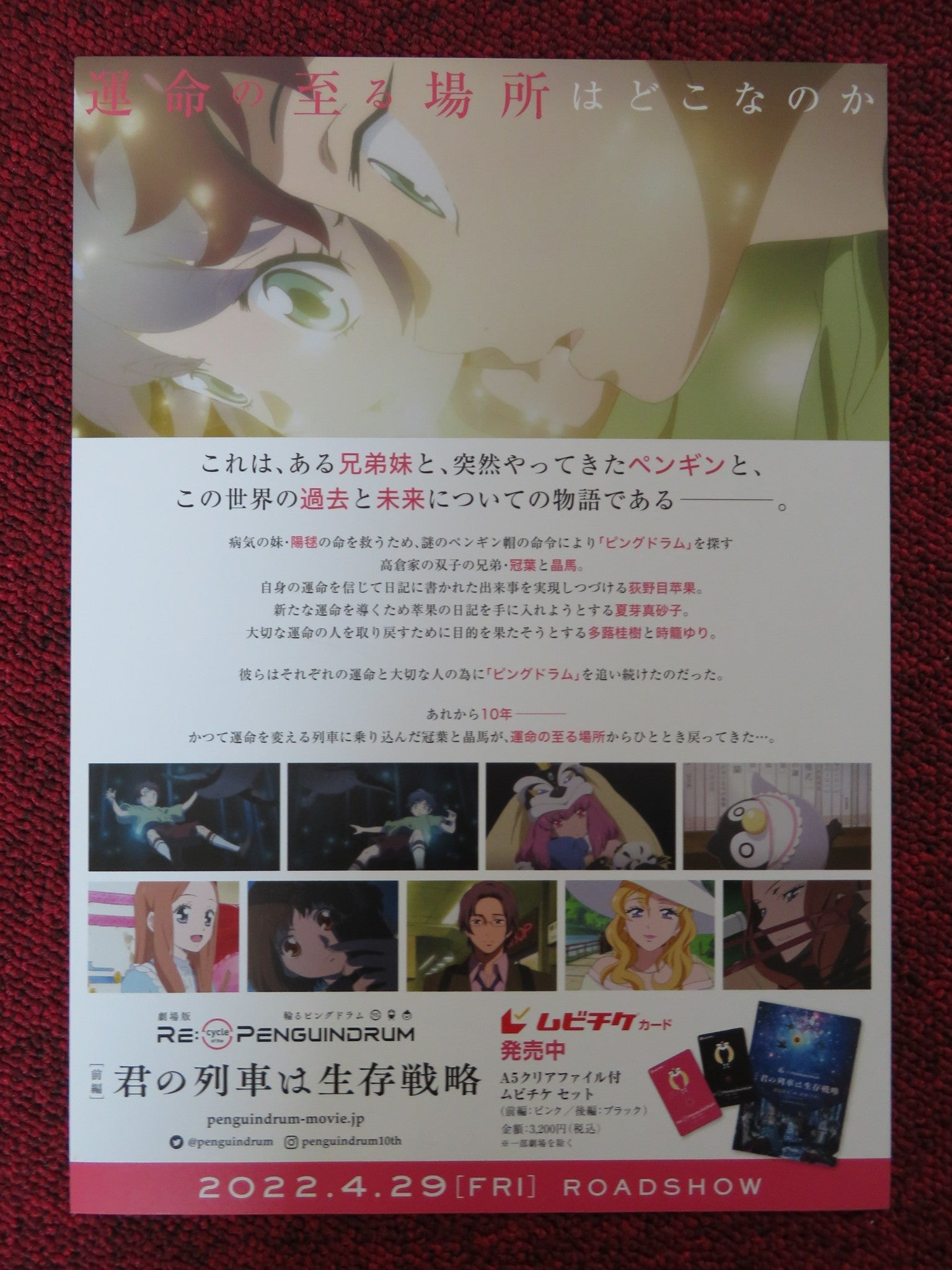 RE: CYCLE OF THE PENGUINDRUM JAPANESE CHIRASHI (B5) POSTER 2022 Rendezvous Cinema Movie posters