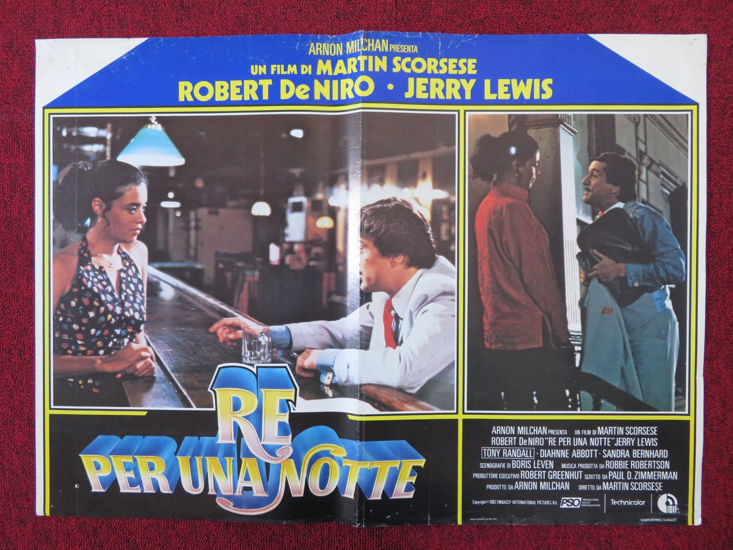 RE PER UNA NOTTE ITALIAN FOTOBUSTA POSTER MARTIN SCORSESE ROBERT DE NIRO 1983 Rendezvous Cinema Movie posters