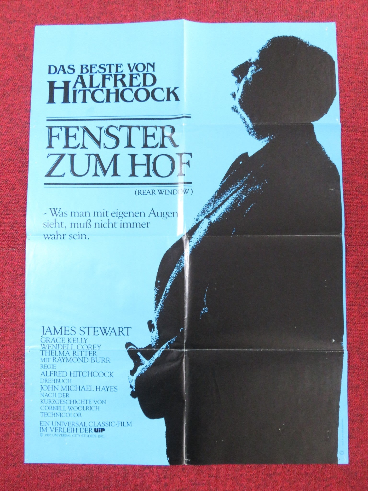 REAR WINDOW GERMAN A1 POSTER HITCHCOCK JAMES STEWART GRACE KELLY R1983 Rendezvous Cinema Movie posters