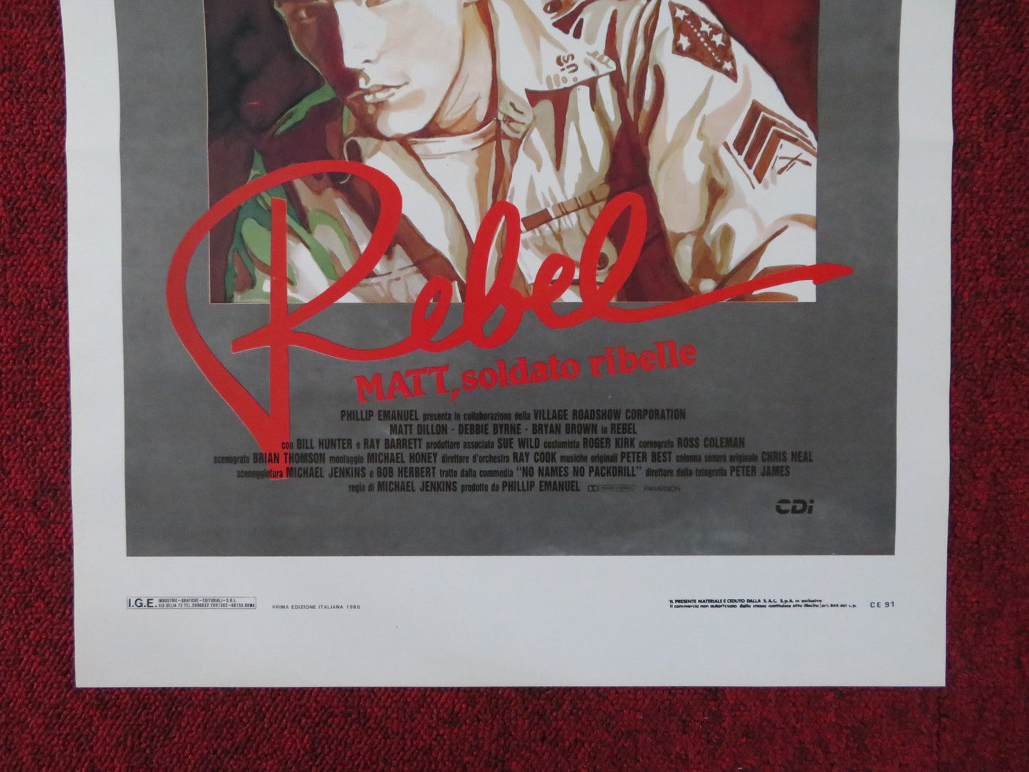 REBEL ITALIAN LOCANDINA POSTER MATT DILLON DEBBIE BYRNE 1985 Rendezvous Cinema Movie posters
