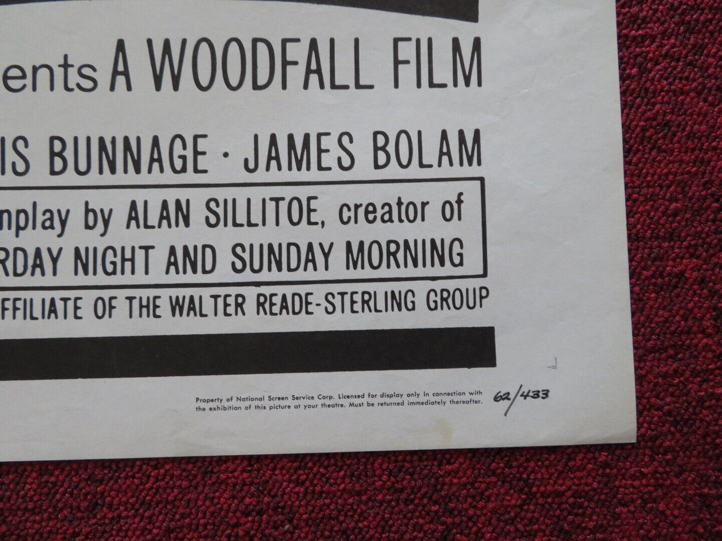 REBEL WITH A CAUSE/...FOLDED US ONE SHEET POSTER TOM COURTENAY 1962 Movie posters