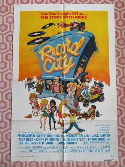 RECORD CITY US ONE SHEET POSTER RUTH BUZZI MICHAEL CALLAN 1977 Movie posters