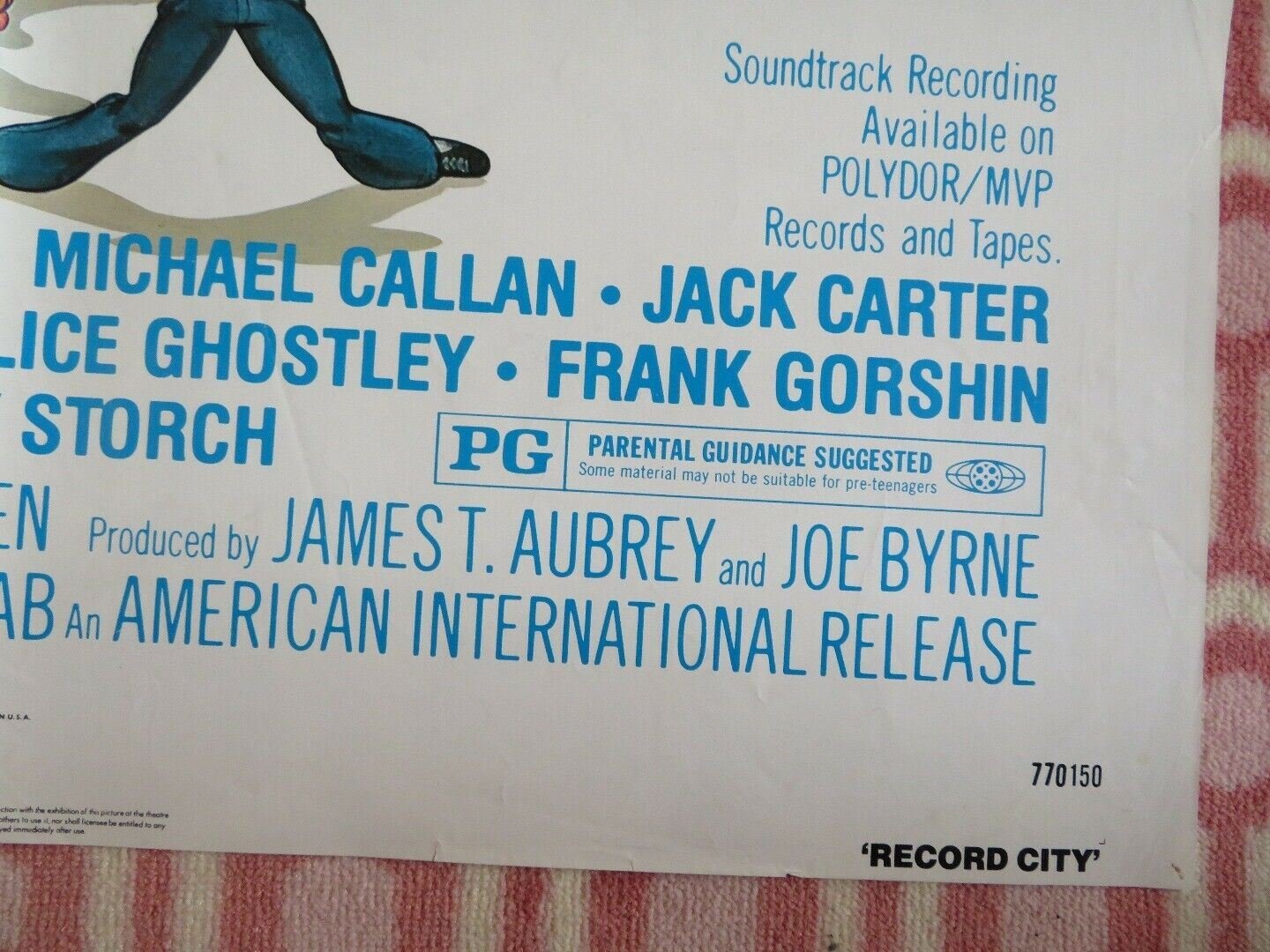 RECORD CITY US ONE SHEET POSTER RUTH BUZZI MICHAEL CALLAN 1977 Movie posters