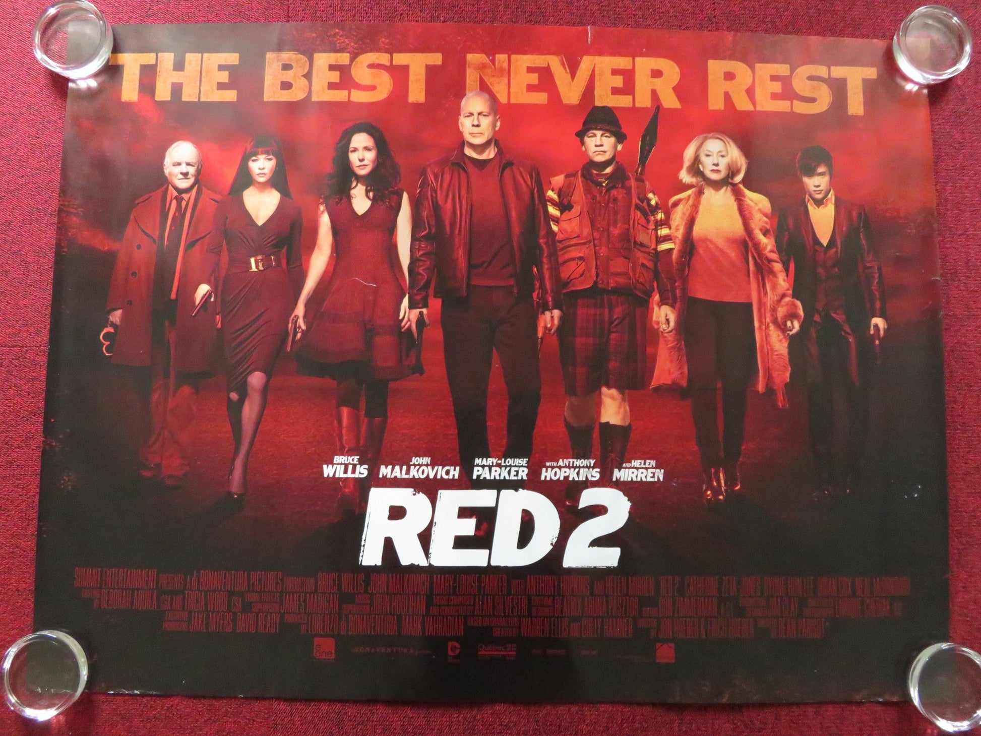 RED 2 UK QUAD (30"x 40") ROLLED POSTER BRUCE WILLIS JOHN MALKOVICH 2013 Rendezvous Cinema Movie posters