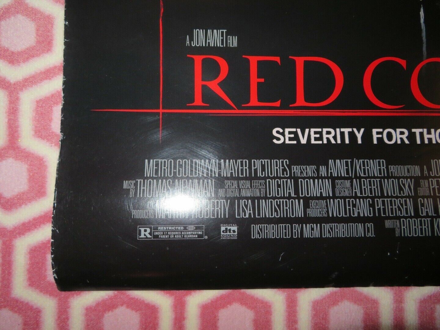 RED CORNER US ONE SHEET ROLLED POSTER RICHARD GERE 1997 Movie posters