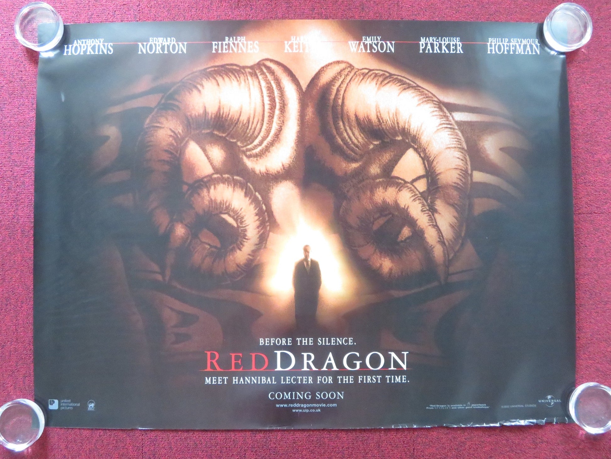 RED DRAGON UK QUAD (30"x 40") ROLLED POSTER ANTHONY HOPKINS EDWARD NORTON 2002 Rendezvous Cinema Movie posters