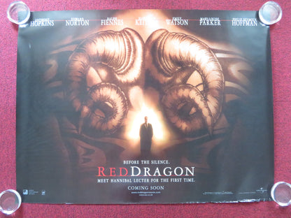 RED DRAGON UK QUAD (30"x 40") ROLLED POSTER ANTHONY HOPKINS EDWARD NORTON 2002 Rendezvous Cinema Movie posters