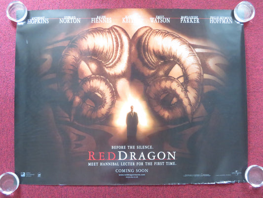 RED DRAGON UK QUAD (30"x 40") ROLLED POSTER ANTHONY HOPKINS EDWARD NORTON 2002 Rendezvous Cinema Movie posters