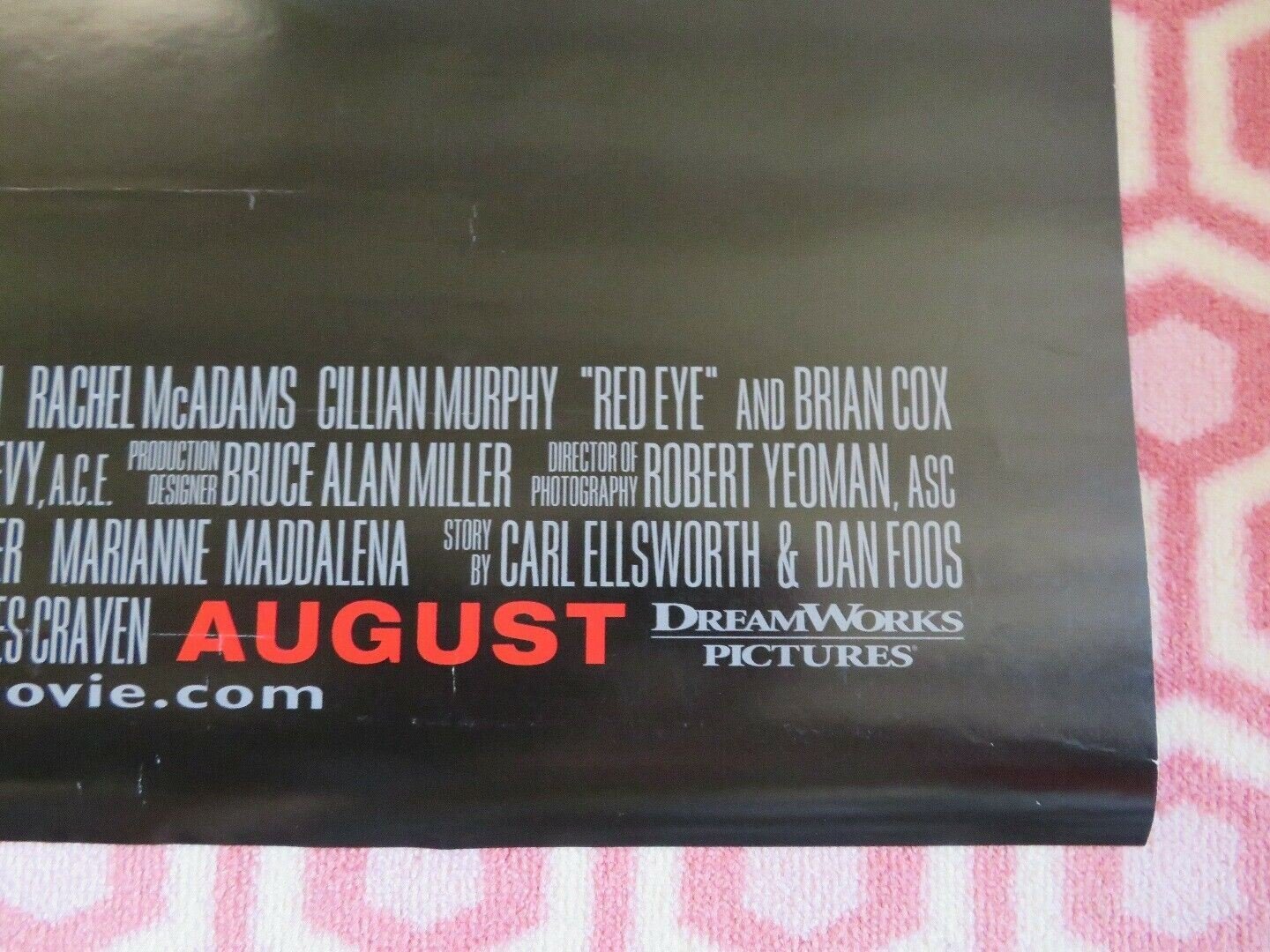 RED EYE ONE SHEET ROLLED POSTER WES CRAVEN CILLIAN MURPHY 2005 Movie posters