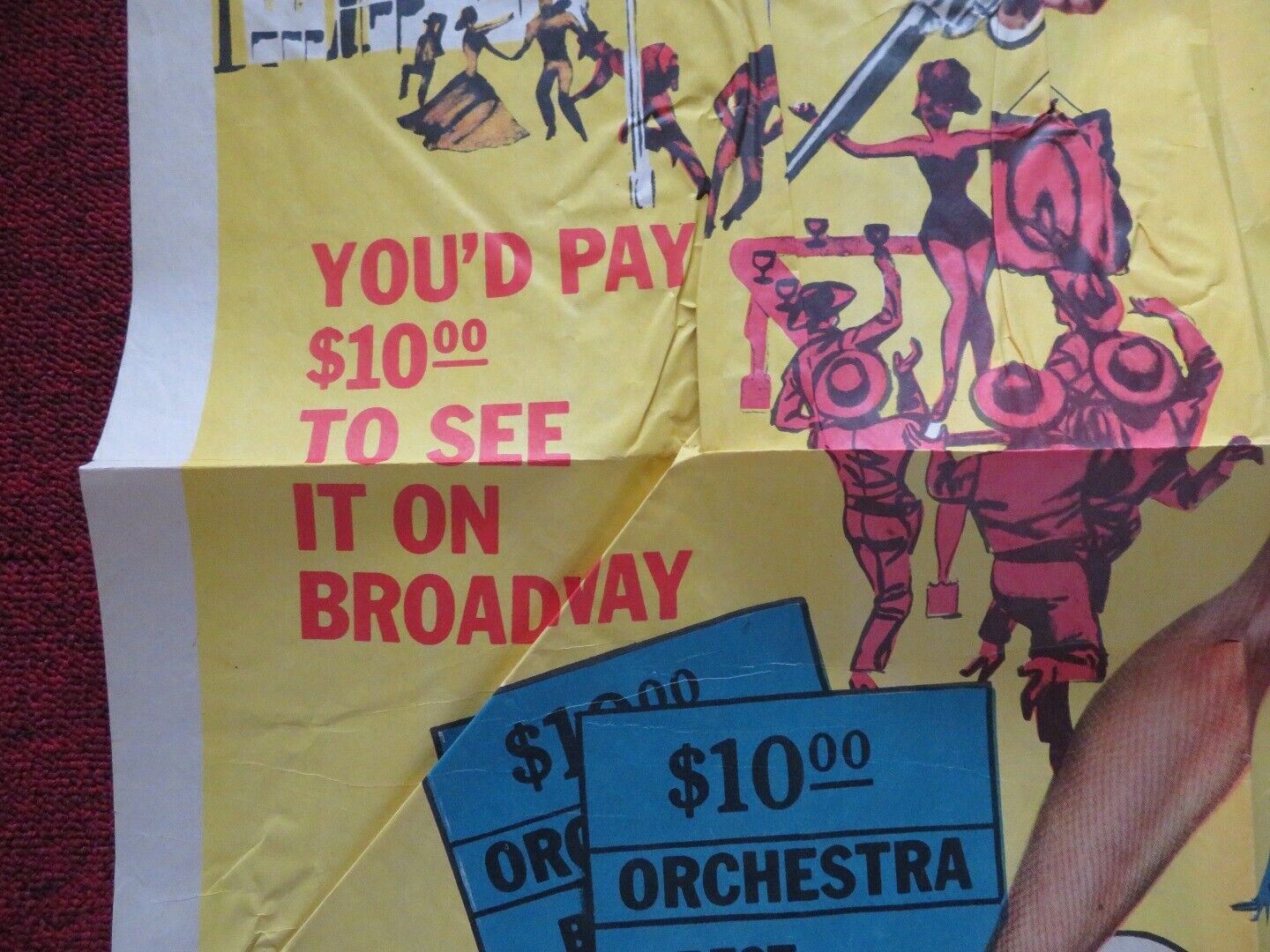 RED GARTERS FOLDED US ONE SHEET POSTER ROSEMARY CLOONEY JACK CARSON 1954 Movie posters