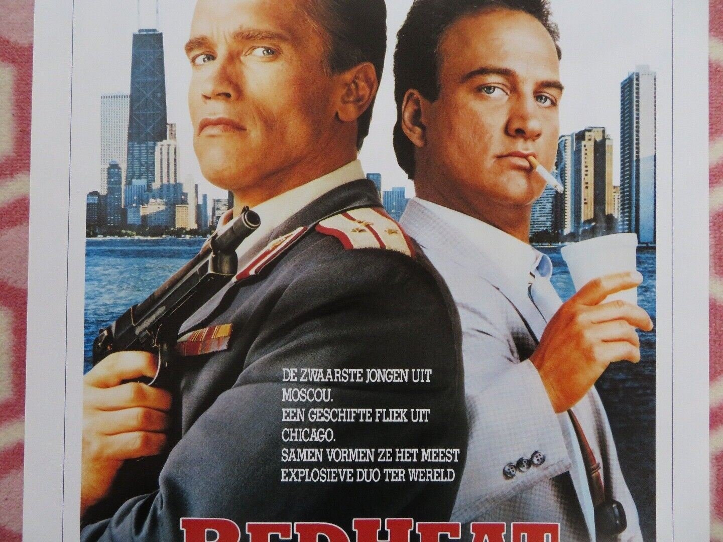 RED HEAT BELGIUM (23.5"x 14") POSTER SCHWARZENEGGER BELUSHI 1988 - Rendezvous Cinema
