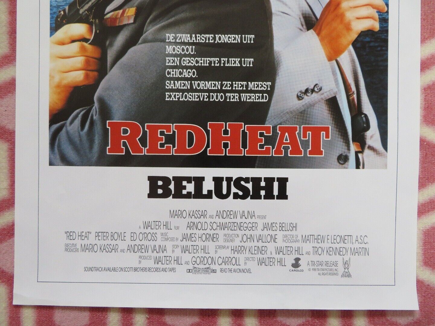 RED HEAT BELGIUM (23.5"x 14") POSTER SCHWARZENEGGER BELUSHI 1988 - Rendezvous Cinema