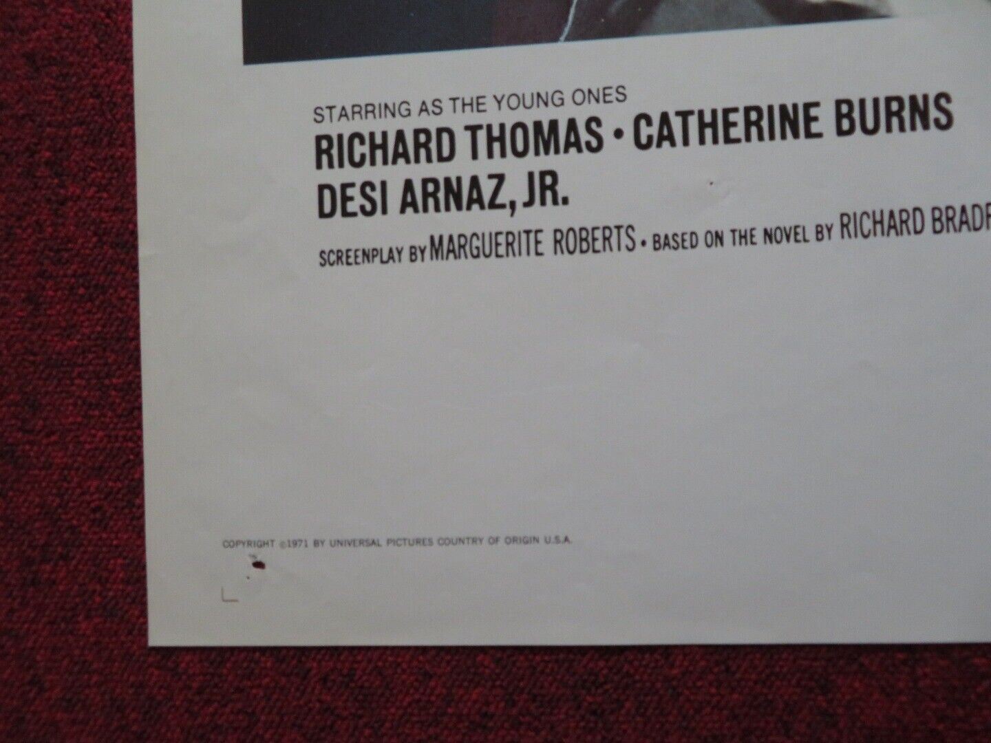 RED SKY AT MORNING US ONE SHEET POSTER RICHARD THOMAS CATHERINE BURNS 1971 Movie posters