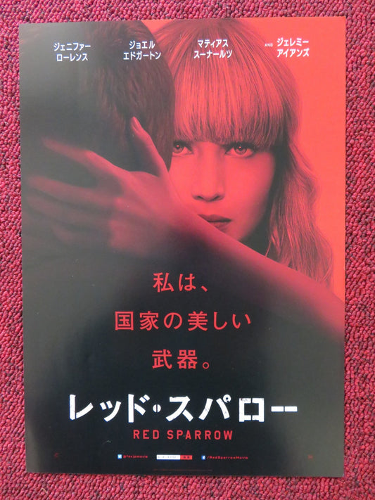 RED SPARROW JAPANESE CHIRASHI (B5) POSTER JENIFFER LAWRENCE JOEL EDGERTON 2018 Rendezvous Cinema Movie posters