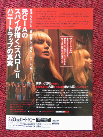 RED SPARROW JAPANESE CHIRASHI (B5) POSTER JENIFFER LAWRENCE JOEL EDGERTON 2018 Rendezvous Cinema Movie posters