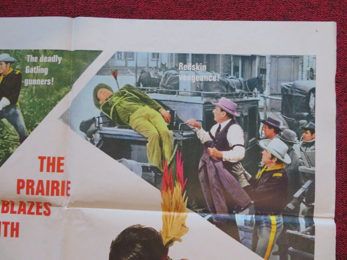 RED TOMAHAWK FOLDED US ONE SHEET POSTER HOWARD KEEL JAON CAULFIELD 1966 Movie posters