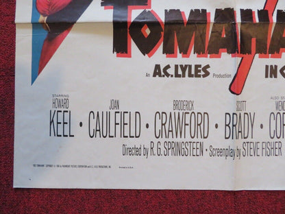 RED TOMAHAWK FOLDED US ONE SHEET POSTER HOWARD KEEL JAON CAULFIELD 1966 Movie posters