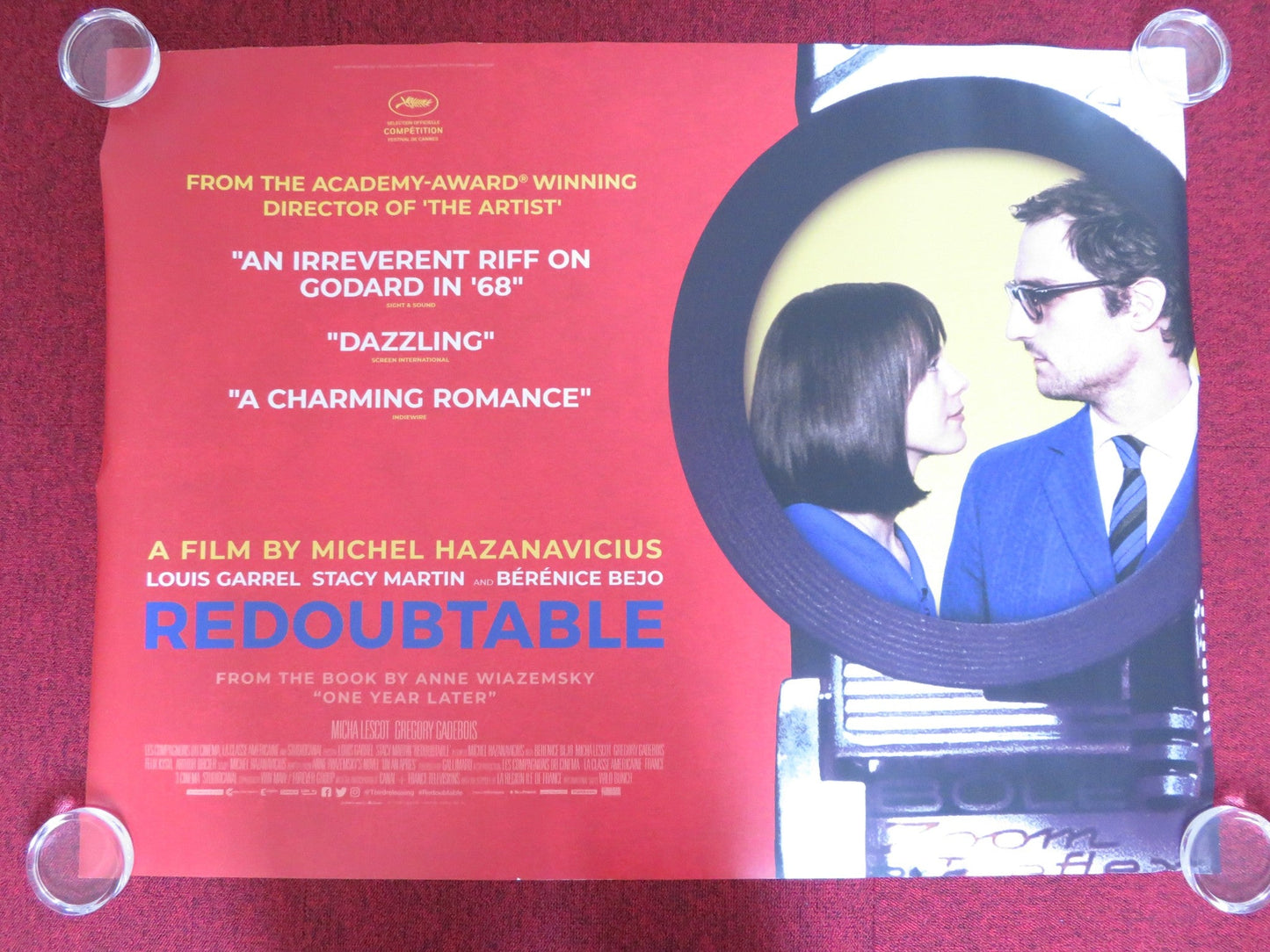 REDOUBTABLE UK QUAD (30"x 40") ROLLED POSTER LOUIS GARREL STACY MARTIN 2017 Rendezvous Cinema Movie posters