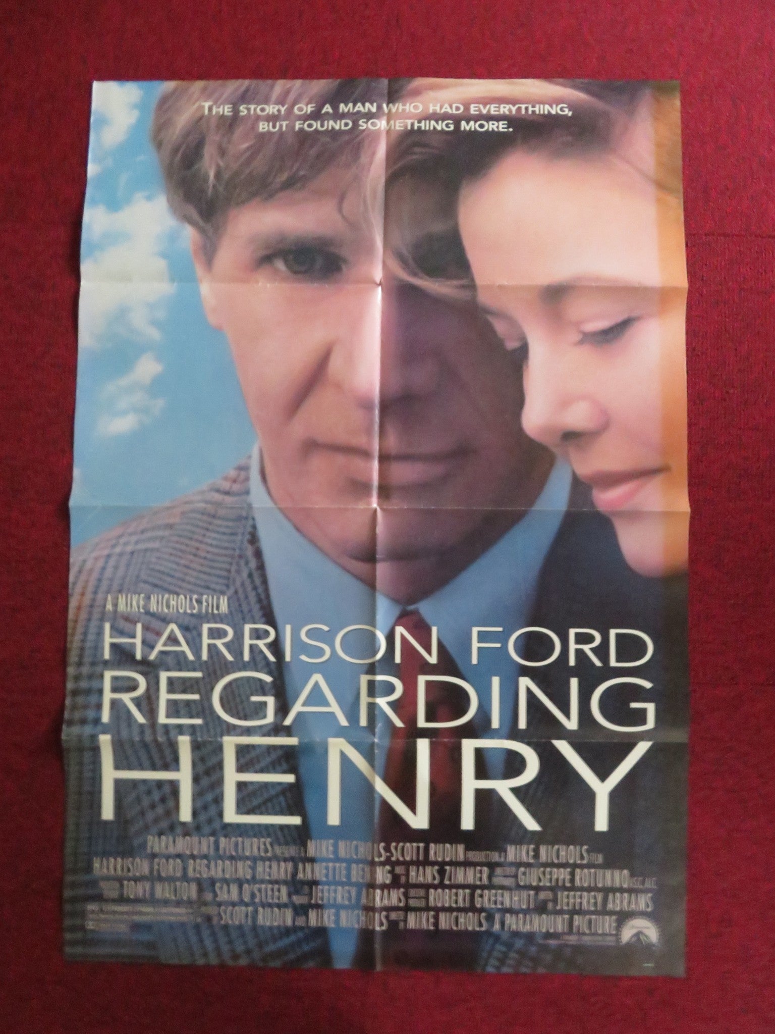 REGARDING HENRY FOLDED US ONE SHEET POSTER HARRISON FORD ANNETTE BENING 1991 Rendezvous Cinema Movie posters
