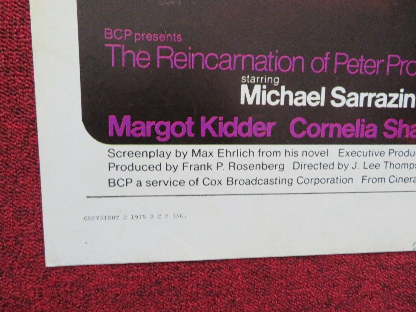 REINCARNATION OF PETER PROUD FOLDED US ONE SHEET POSTER MICHAEL SARRAZIN 1975 - Rendezvous Cinema