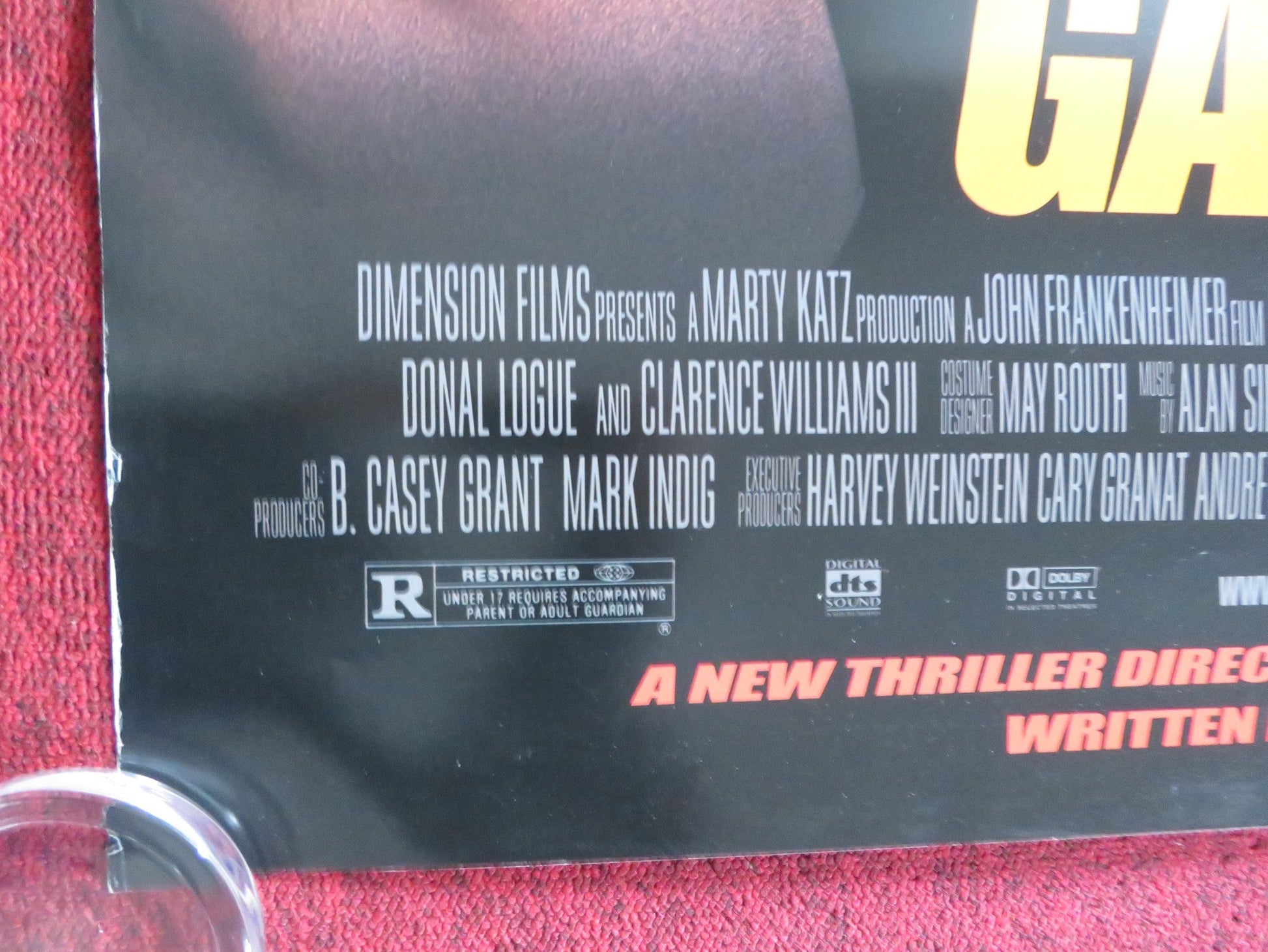 REINDEER GAMES US ONE SHEET ROLLED POSTER BEN AFFLECK CHARLIZE THERON 2000 Rendezvous Cinema Movie posters