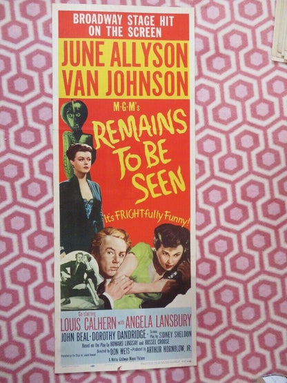 REMAINS TO BE SEEN US INSERT (14"x 36") POSTER JUNE ALLYSON VAN JOHNSON 1953 Movie posters