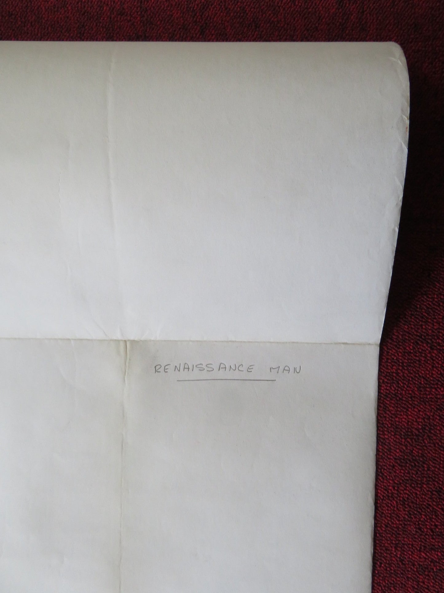 RENAISSANCE MAN UK QUAD (30"x 40") ROLLED POSTER DANNY DEVITO GREGORY HINES 1994 Rendezvous Cinema Movie posters