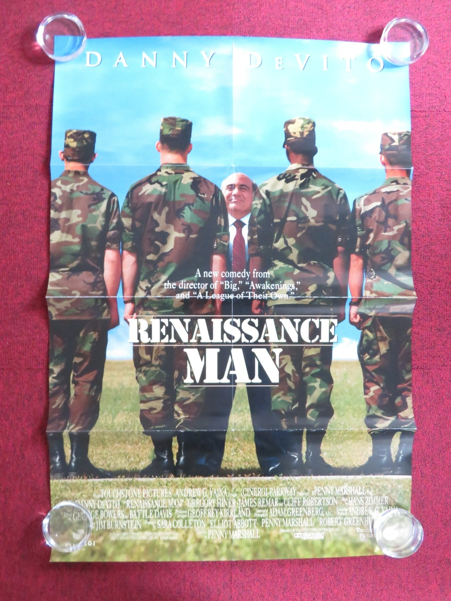 RENAISSANCE MAN US ONE SHEET ROLLED POSTER DANNY DEVITO GREGORY HINES 1994 Rendezvous Cinema Movie posters
