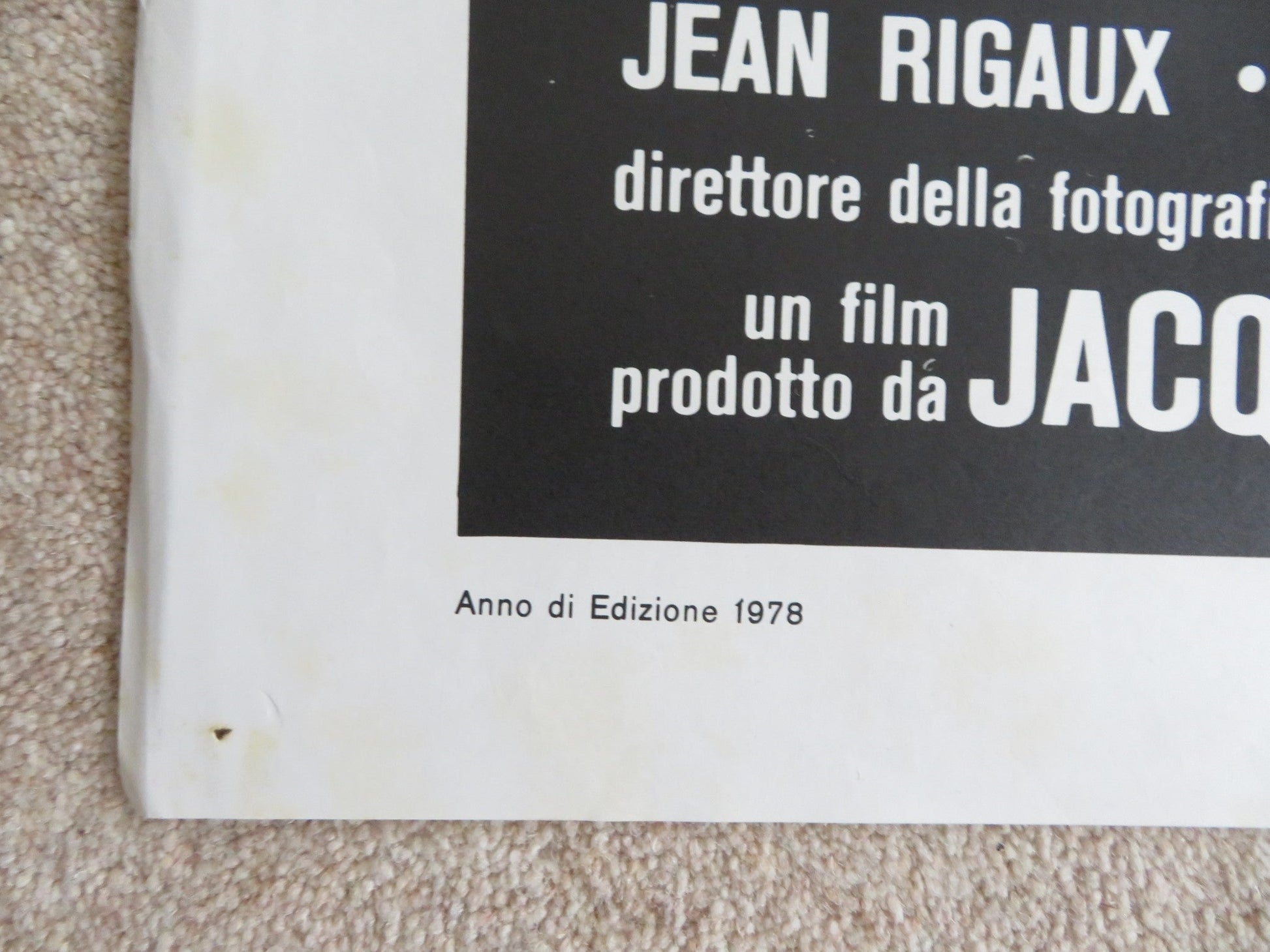 RENE THE CANE ITALIAN 2 FOGLIO POSTER GERARD DEPARDIEU SYLVIA KRISTEL 1977 Rendezvous Cinema Movie posters
