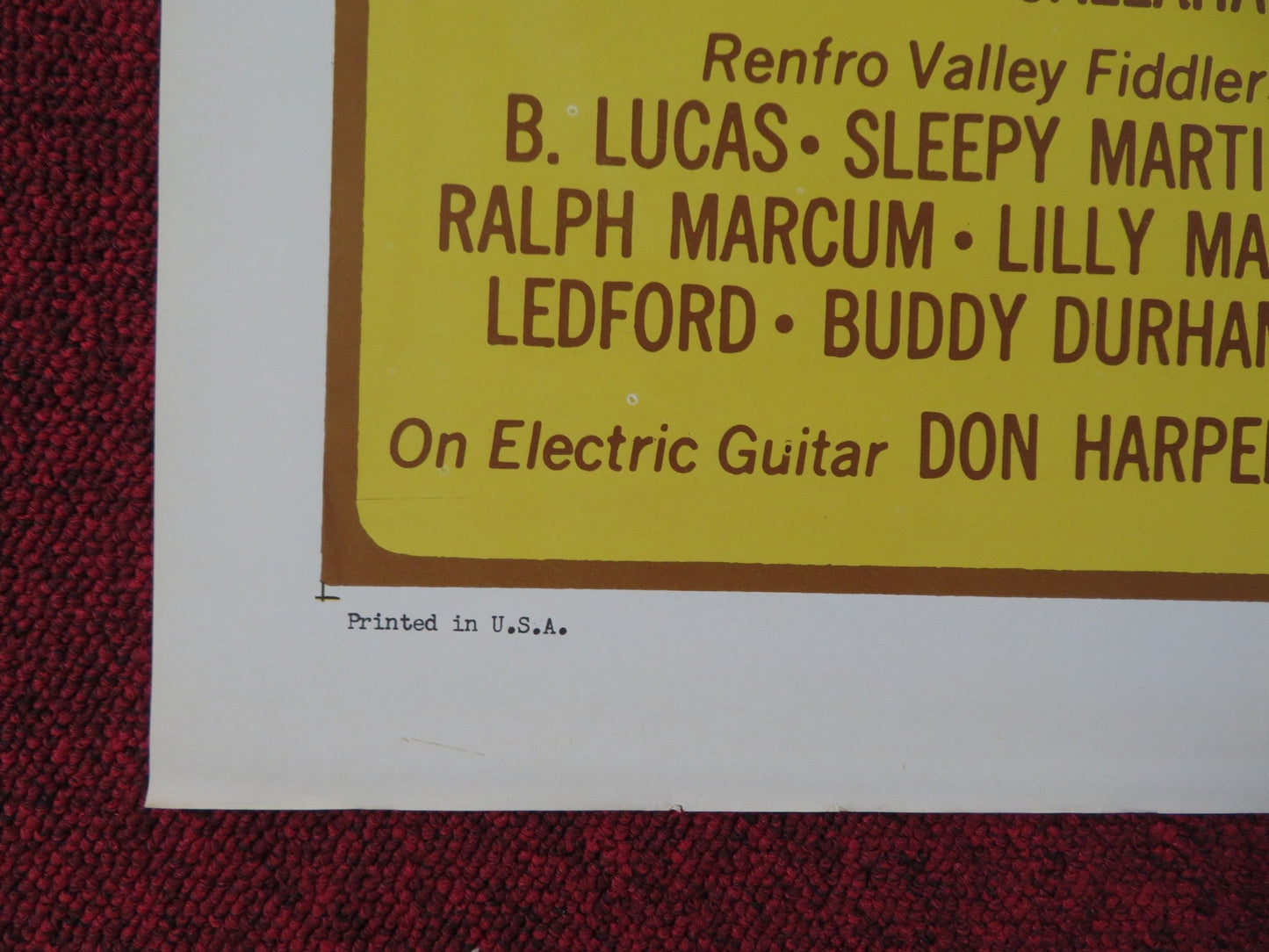 RENFRO VALLEY BARN DANCE FOLDED US ONE SHEET POSTER JOHN LAIR R. SULLIVAN 1966 Rendezvous Cinema Movie posters