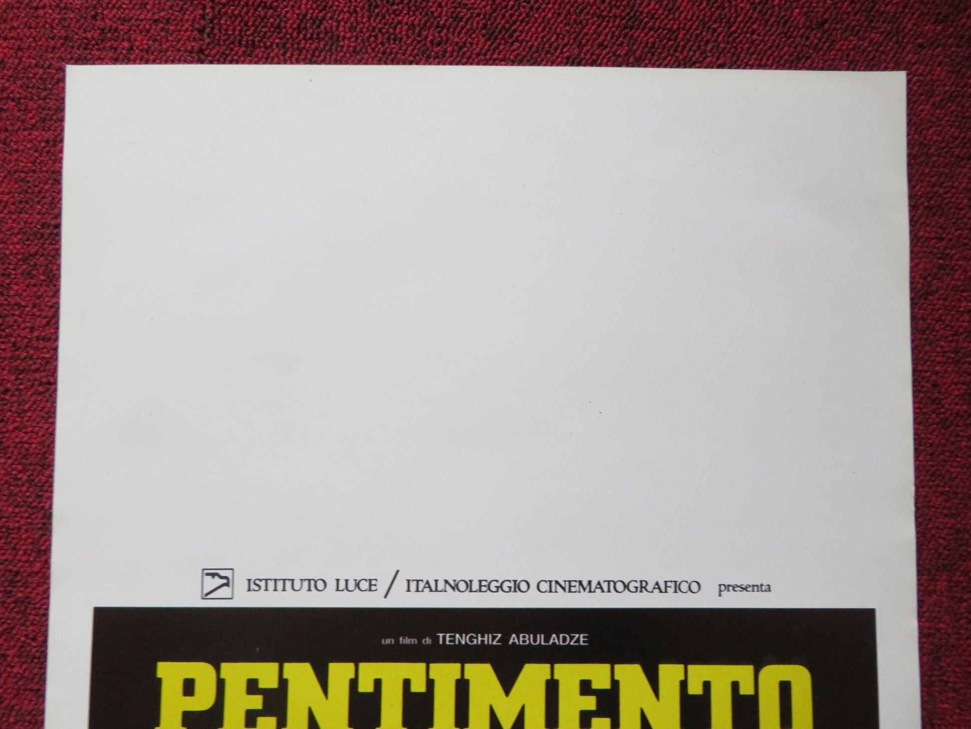 REPENTANCE ITALIAN LOCANDINA POSTER AVTANDIL MAKHARADZE IA NINIDZE 1987 Rendezvous Cinema Movie posters