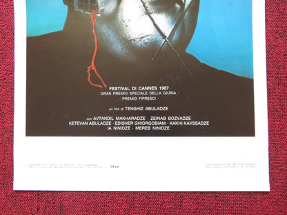 REPENTANCE ITALIAN LOCANDINA POSTER AVTANDIL MAKHARADZE IA NINIDZE 1987 Rendezvous Cinema Movie posters