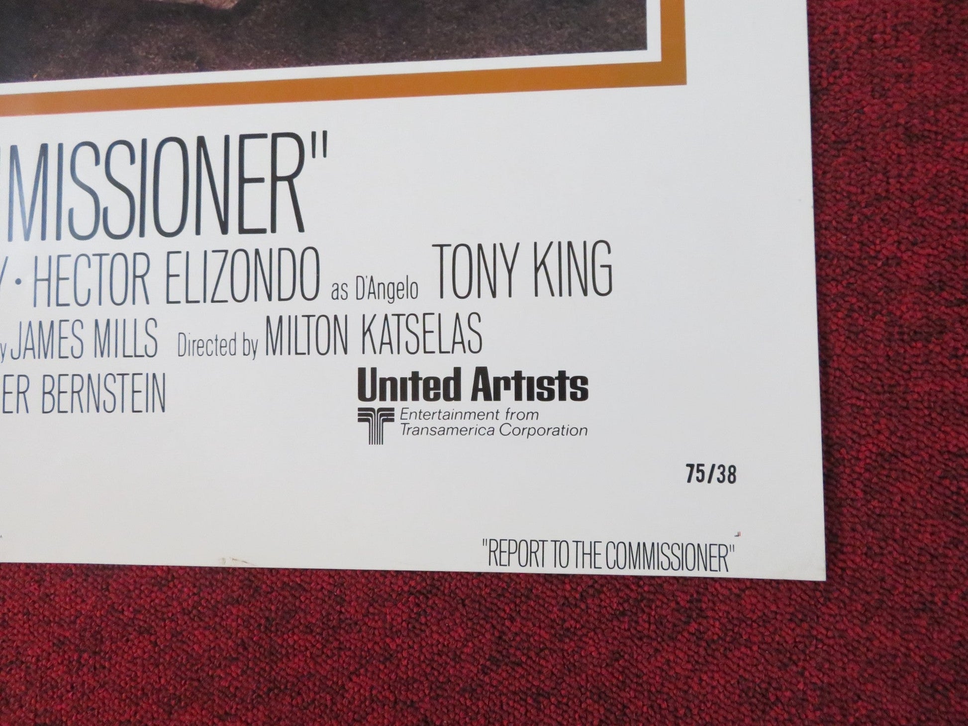 REPORT TO THE COMMISSIONER FOLDED US ONE SHEET POSTER MICHAEL MORIARTY 1975 Rendezvous Cinema Movie posters