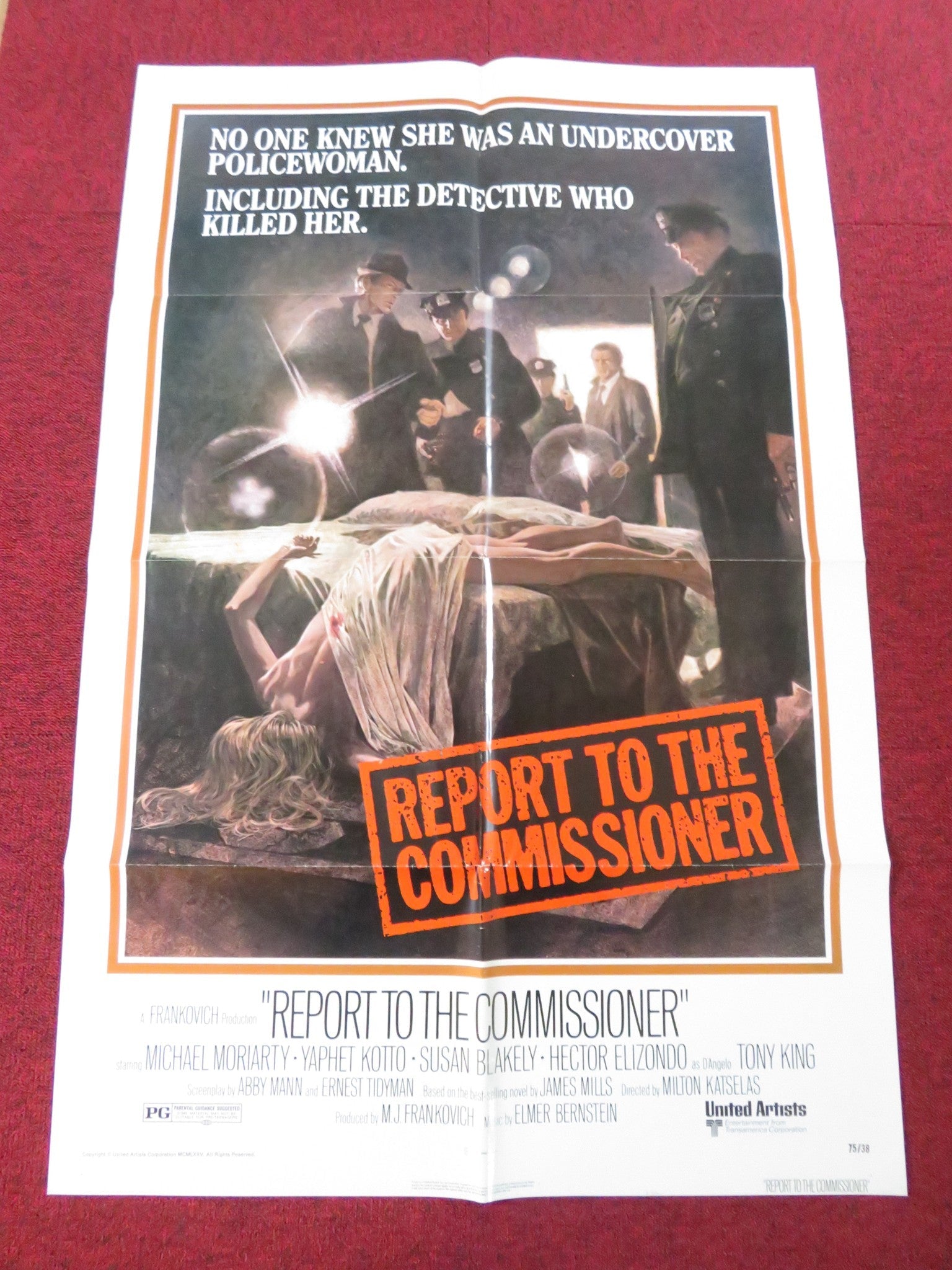 REPORT TO THE COMMISSIONER FOLDED US ONE SHEET POSTER MICHAEL MORIARTY 1975 Rendezvous Cinema Movie posters
