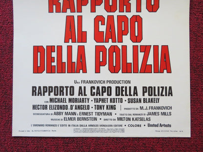 REPORT TO THE COMMISSIONER ITALIAN LOCANDINA POSTER MICHAEL MORIARTY 1975 Rendezvous Cinema Movie posters