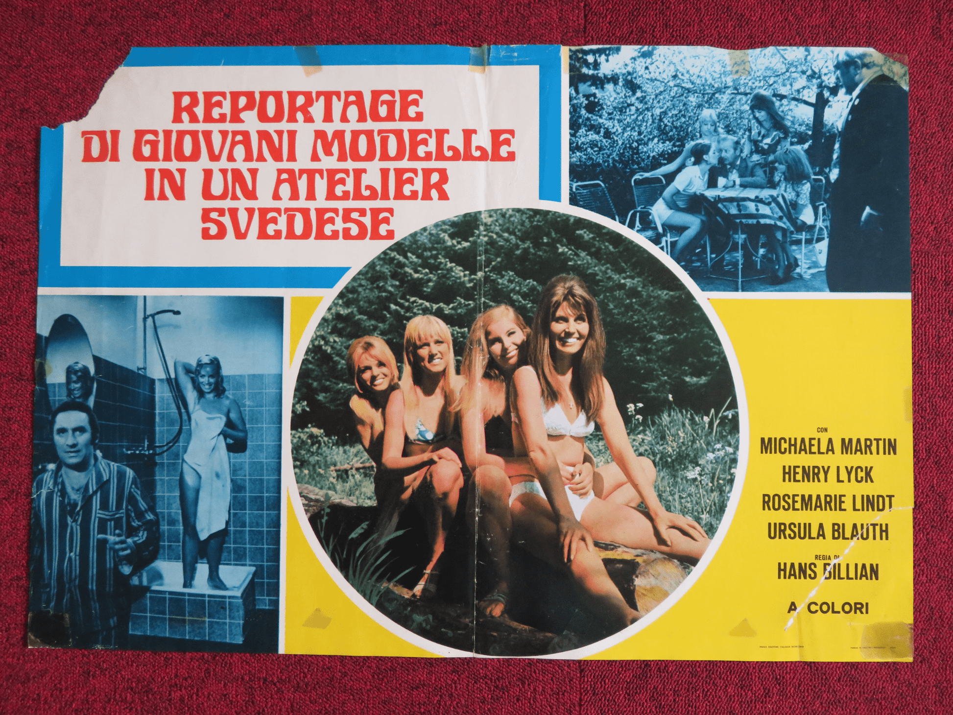 REPORTAGE DI GIOVANI MODELLE IN UN ATELIER SVEDESE ITALIAN FOTOBUSTA POSTER 1970 Rendezvous Cinema Movie posters