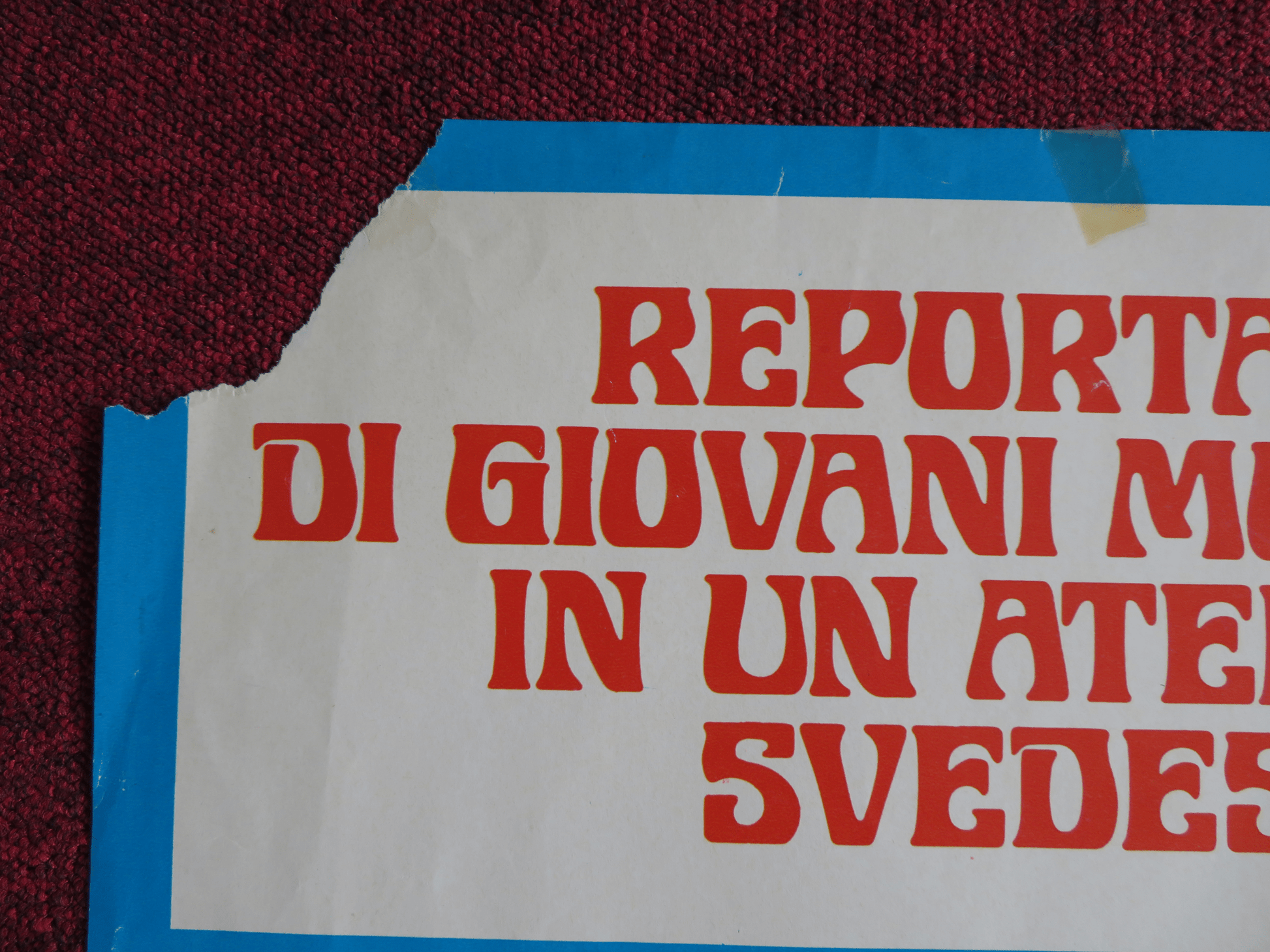 REPORTAGE DI GIOVANI MODELLE IN UN ATELIER SVEDESE ITALIAN FOTOBUSTA POSTER 1970 Rendezvous Cinema Movie posters