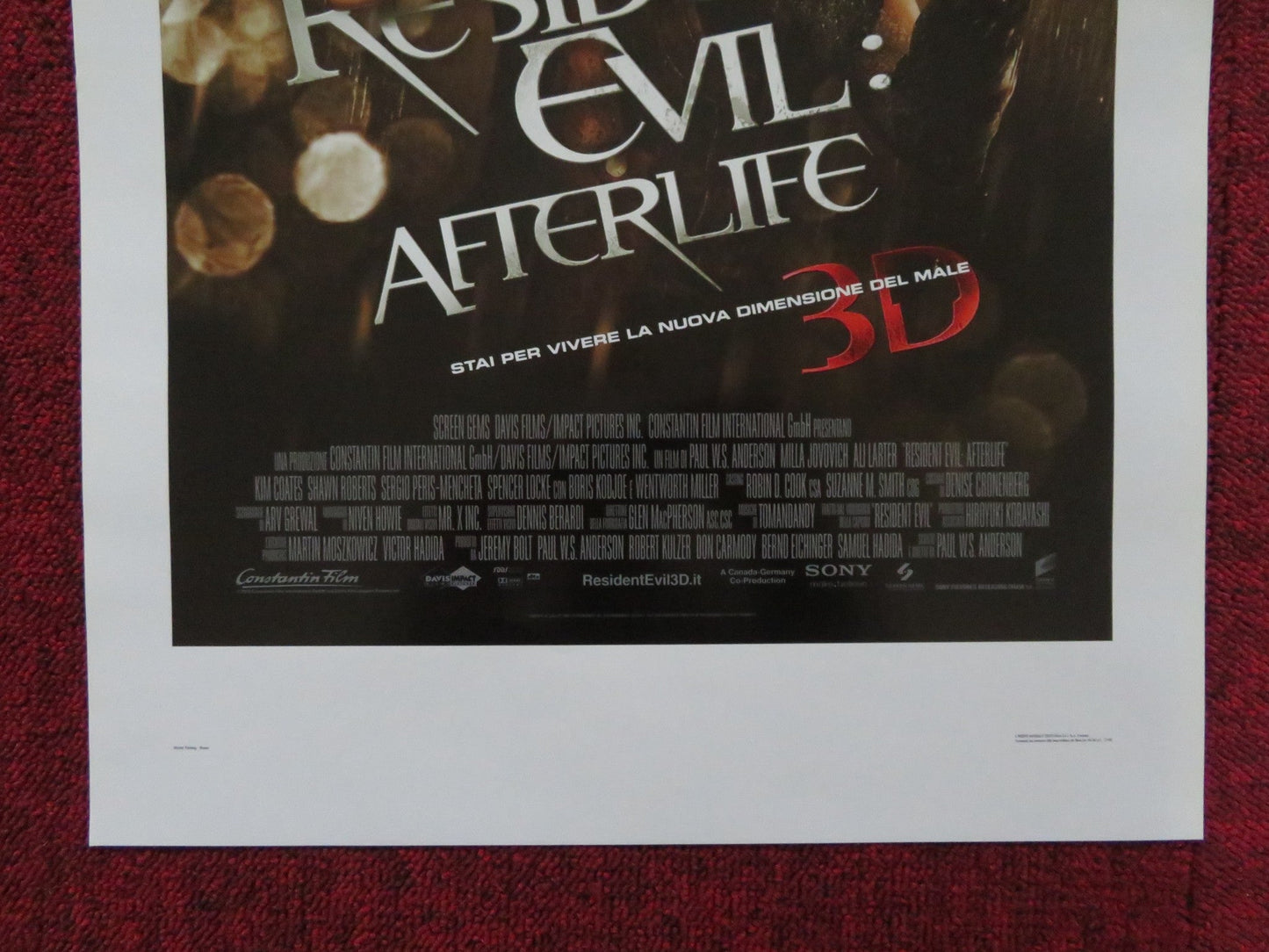 RESIDENT EVIL: AFTERLIFE ITALIAN LOCANDINA POSTER MILLA JOVOVICH ALI LARTER 2010 Rendezvous Cinema Movie posters