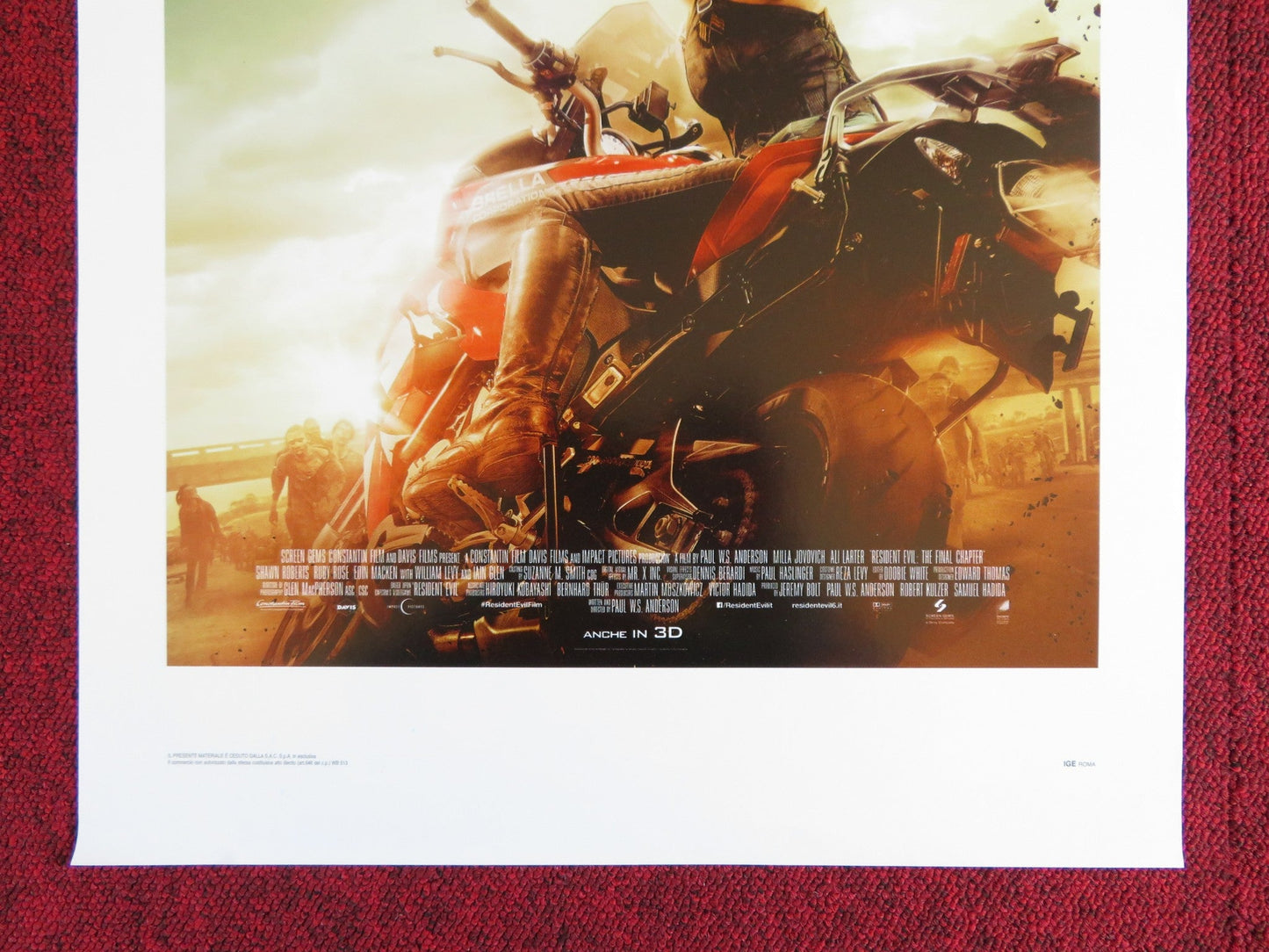 RESIDENT EVIL THE FINAL CHAPTER ITALIAN LOCANDINA POSTER MILLA JOVOVICH Rendezvous Cinema Movie posters