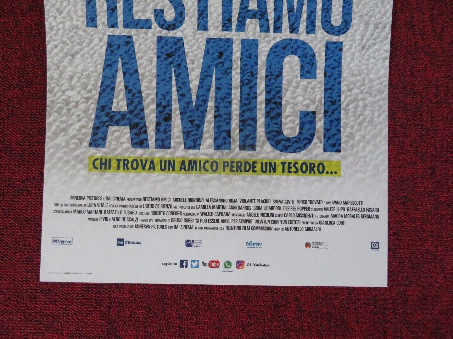 RESTIAMO AMICI ITALIAN LOCANDINA (26.5"x12.5") POSTER MICHELE RIONDINO 2018 - Rendezvous Cinema