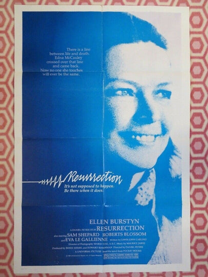 RESURRECTION US ONE SHEET POSTER ELLEN BURSTYN SAM SHEPARD 1980 Movie posters