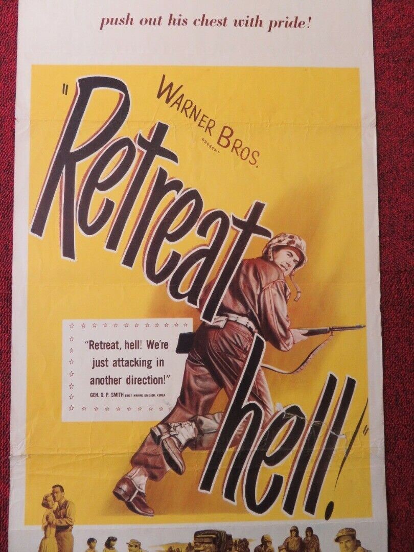 RETREAT HELL US INSERT (14"x 36") POSTER FRANK LOVEJOY RICHARD CARLSON 1952 Movie posters