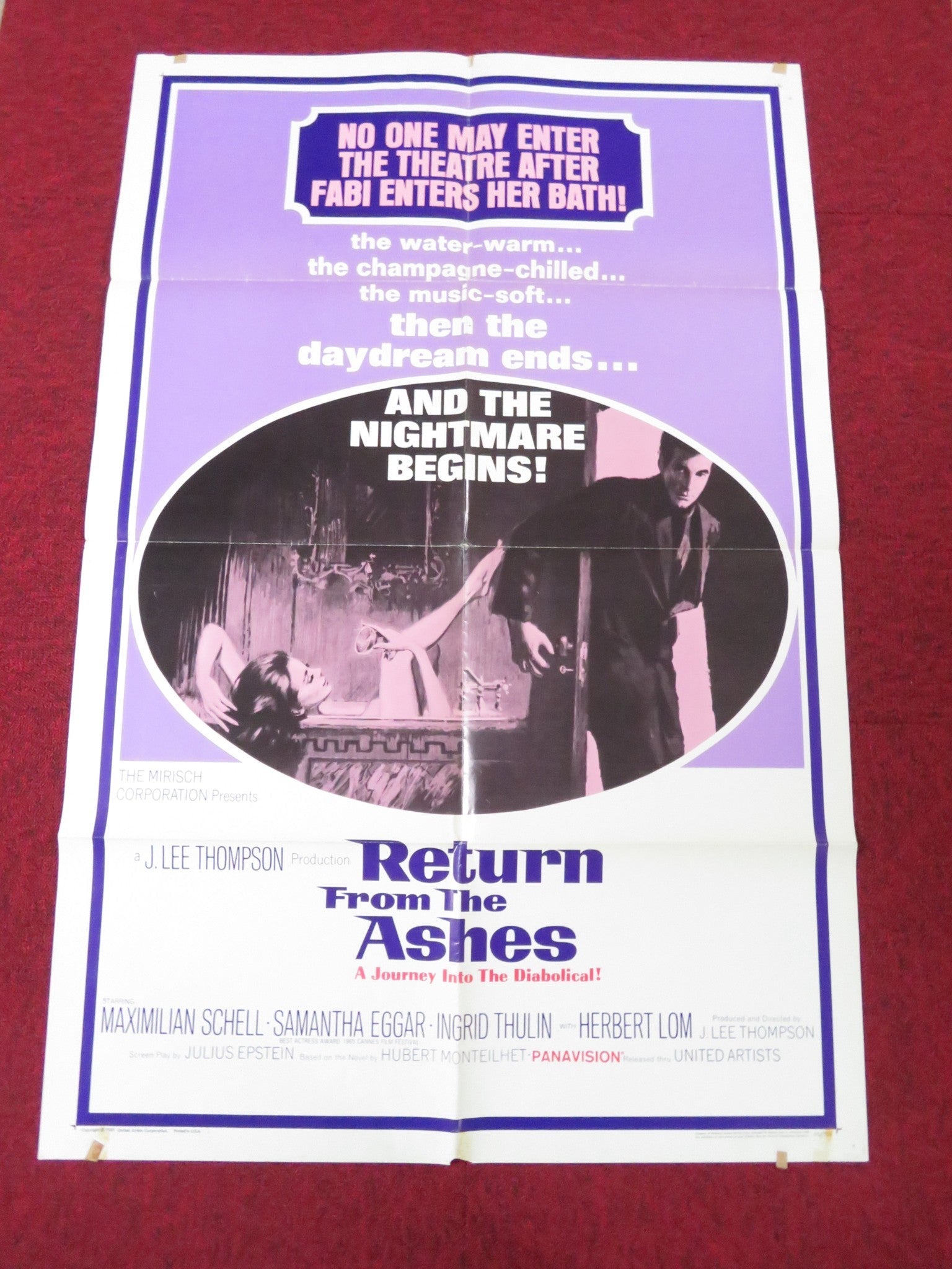 RETURN FROM THE ASHES FOLDED US ONE SHEET POSTER MAXIMILIAN SCHELL S. EGGAR 1965 Rendezvous Cinema Movie posters