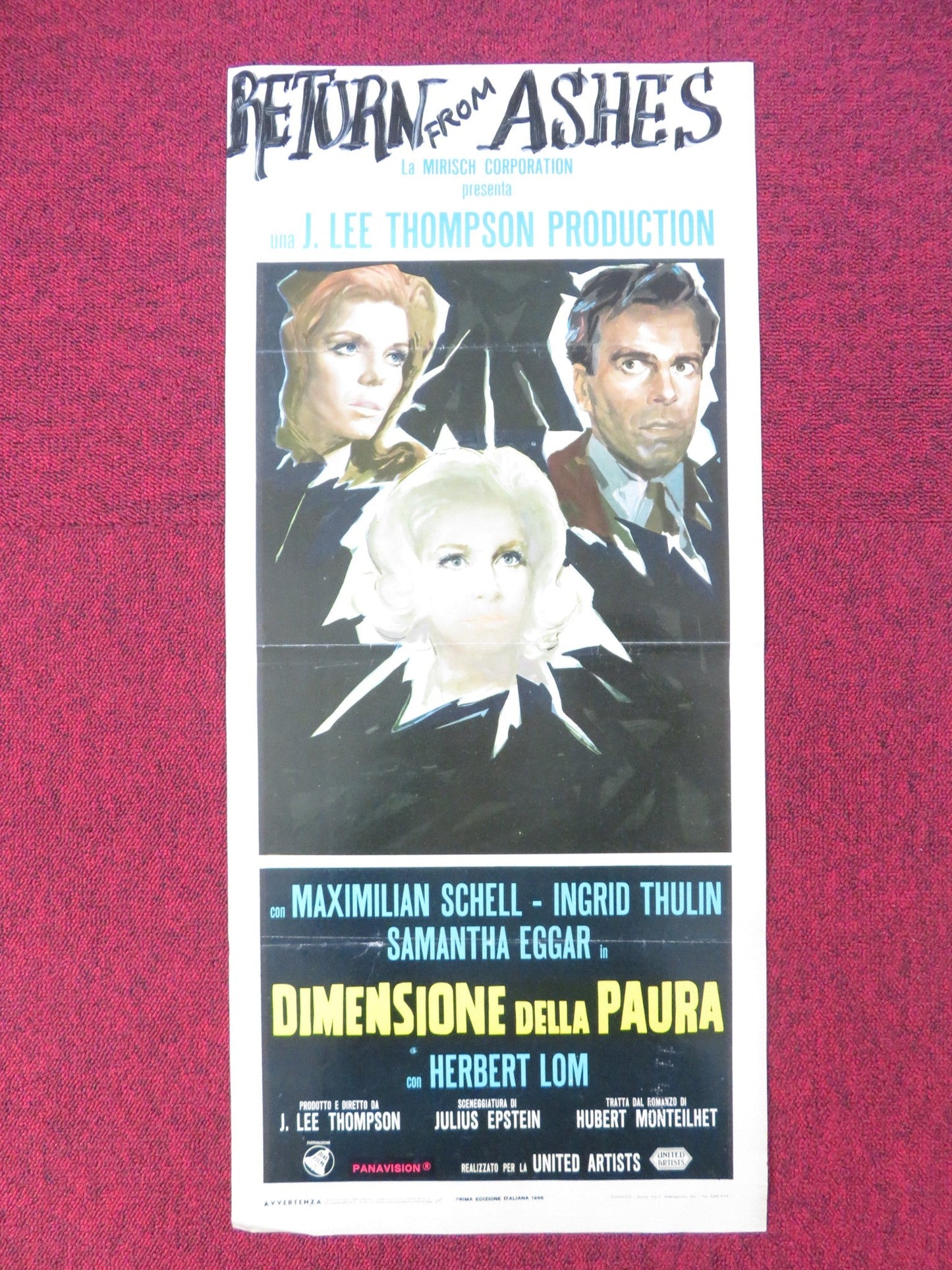 RETURN FROM THE ASHES ITALIAN LOCANDINA POSTER MAXIMILIAN SCHELL I. THULIN 1965 Rendezvous Cinema Movie posters