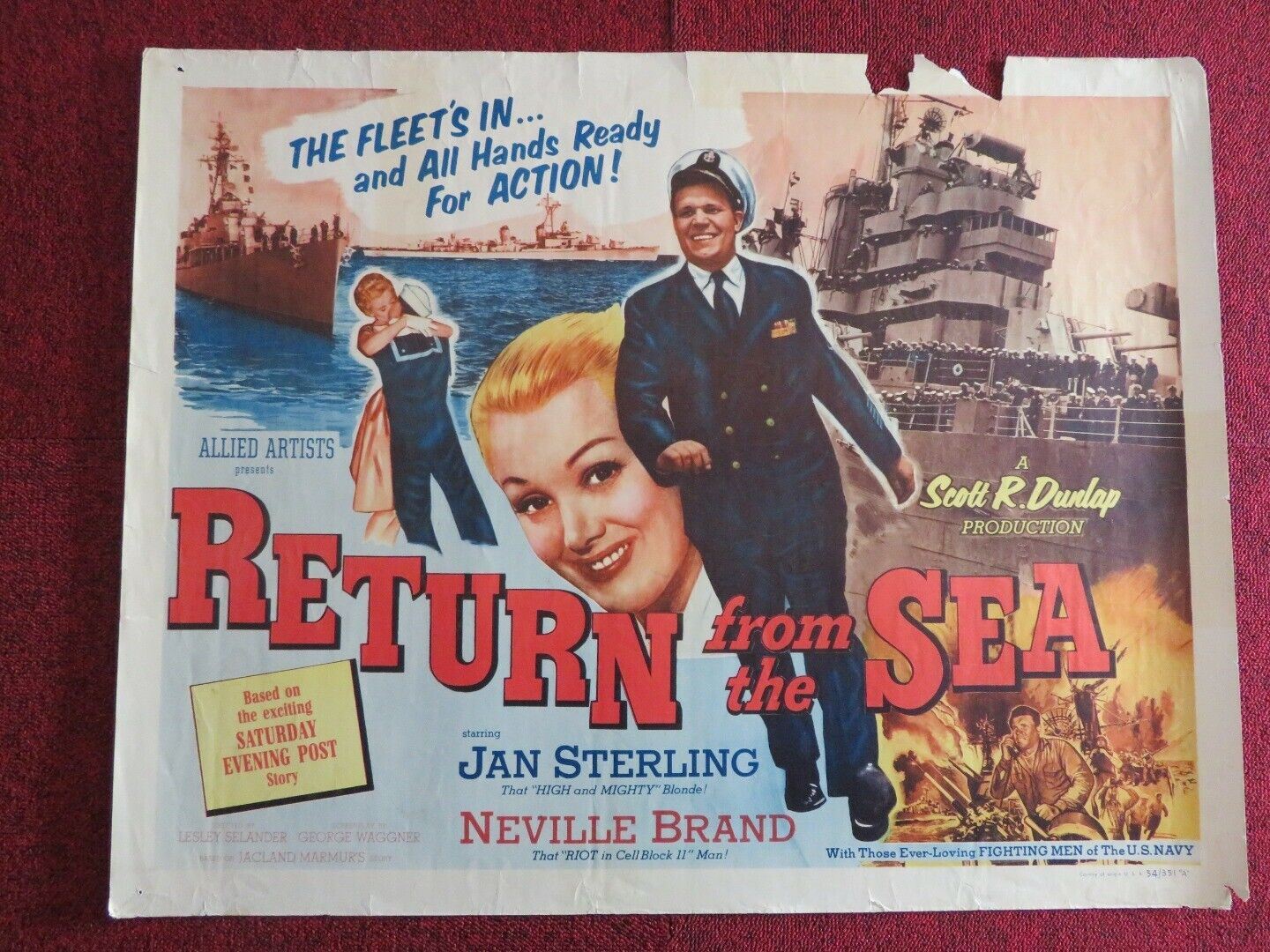 RETURN FROM THE SEA US HALF SHEET (22"x 28") POSTER JAN STERLING 1954 Movie posters