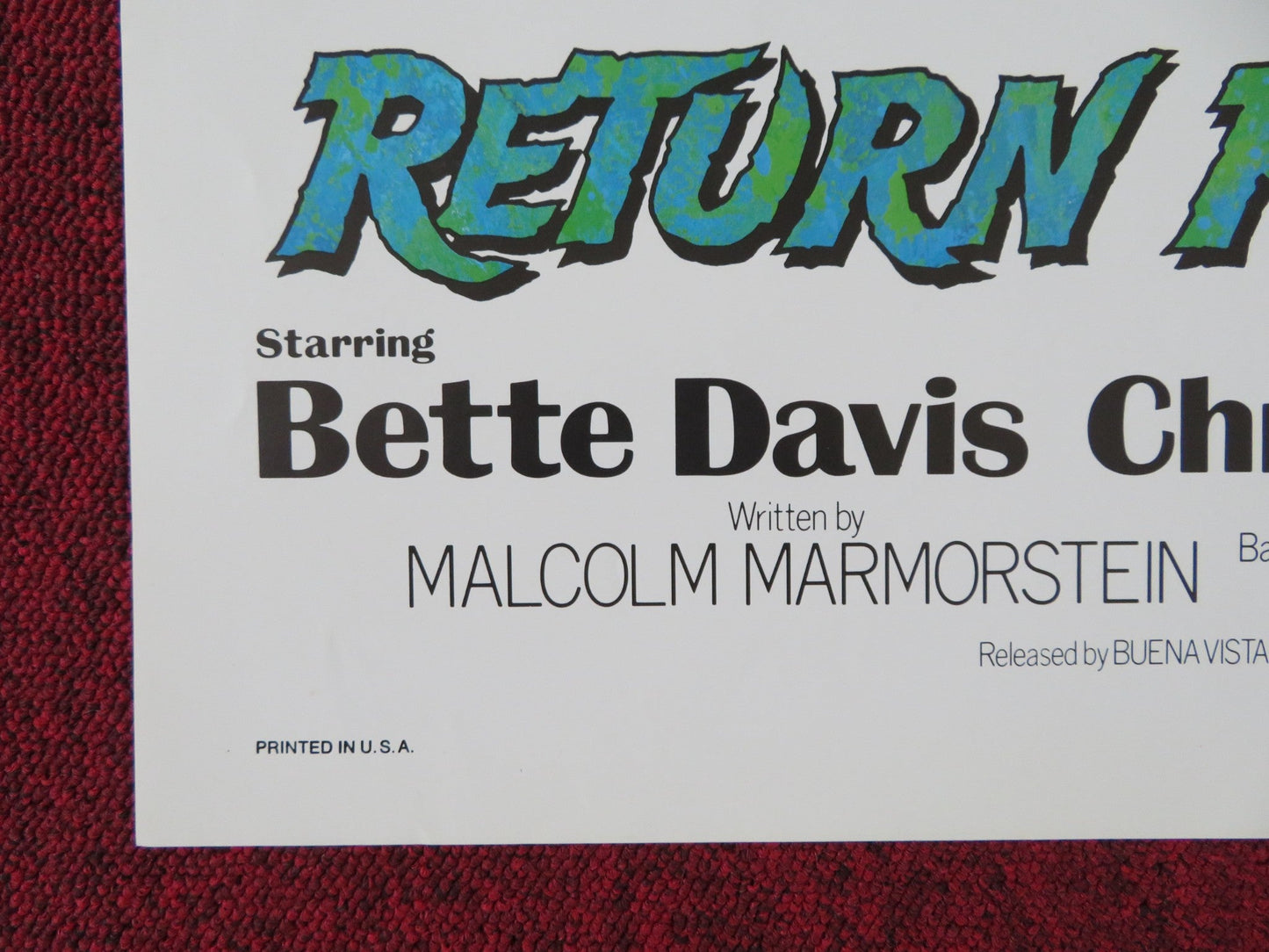 RETURN FROM WITCH MOUNTAIN FOLDED US ONE SHEET POSTER BETTE DAVIS C. LEE 1978 Rendezvous Cinema Movie posters