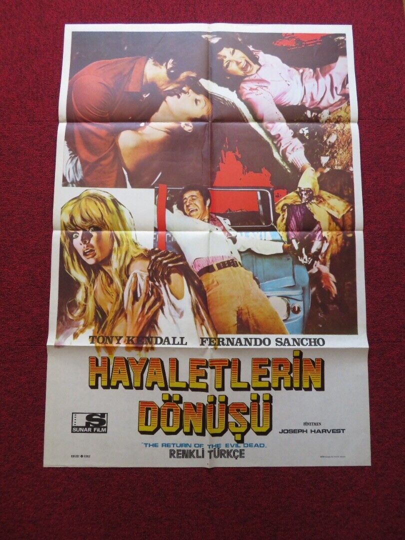 RETURN OF THE EVIL DEAD / BLIND DEAD SERIES PT 2 FOLDED TURKISH ONE SHEET POSTER Movie posters