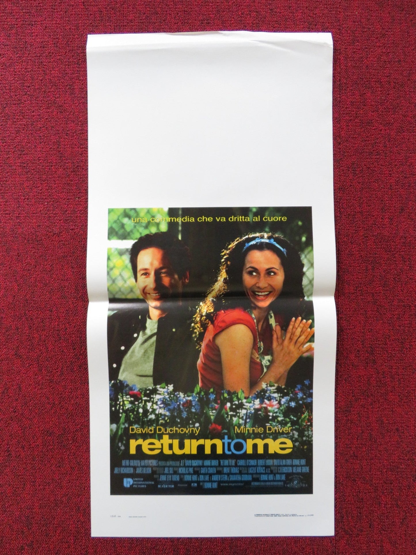 RETURN TO ME ITALIAN LOCANDINA POSTER DAVID DUCHOVNY MINNIE DRIVER 2000 Rendezvous Cinema Movie posters